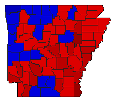 1994 Arkansas County Map of General Election Results for Secretary of State