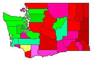 1994 Washington County Map of Democratic Primary Election Results for Senator