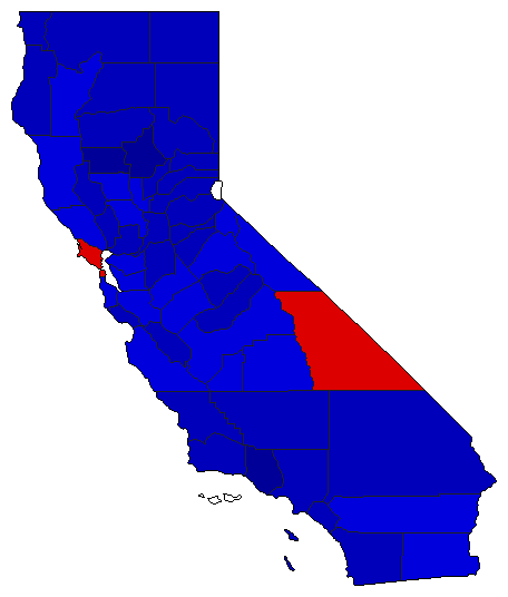 1994 California County Map of Republican Primary Election Results for Controller