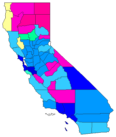 1994 California County Map of Republican Primary Election Results for Insurance Commissioner