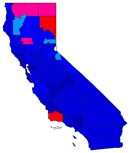 1994 California County Map of Republican Primary Election Results for Senator