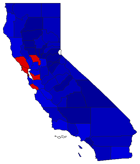 1994 California County Map of Special Election Results for Governor