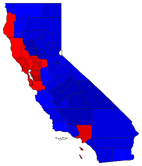 1994 California County Map of General Election Results for Secretary of State
