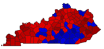1995 Kentucky County Map of General Election Results for State Auditor