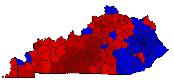 1995 Kentucky County Map of Democratic Primary Election Results for Agriculture Commissioner