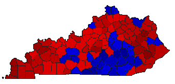 1995 Kentucky County Map of General Election Results for State Treasurer