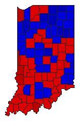 1996 Indiana County Map of General Election Results for Attorney General