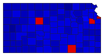 1996 Kansas County Map of Special Election Results for Senator
