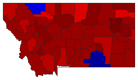 1996 Montana County Map of Democratic Primary Election Results for Governor