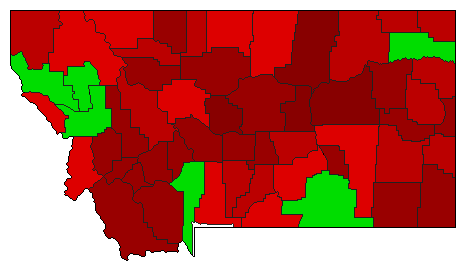 1996 Montana County Map of General Election Results for Initiative