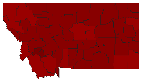 1996 Montana County Map of General Election Results for Secretary of State