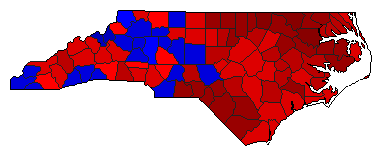 1996 North Carolina County Map of General Election Results for Insurance Commissioner