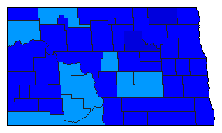 1996 North Dakota County Map of Republican Primary Election Results for President