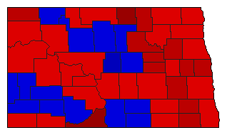 1996 North Dakota County Map of General Election Results for State Treasurer
