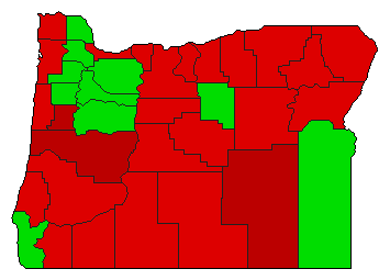 1996 Oregon County Map of General Election Results for Initiative