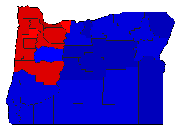 1996 Oregon County Map of General Election Results for State Treasurer