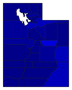1996 Utah County Map of General Election Results for Governor