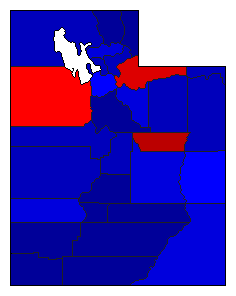 1996 Utah County Map of General Election Results for State Treasurer