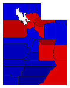 1996 Utah County Map of General Election Results for Attorney General