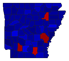 1996 Arkansas County Map of Republican Primary Election Results for President