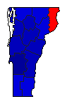 1996 Vermont County Map of Republican Primary Election Results for Governor