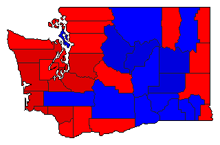 1996 Washington County Map of General Election Results for President
