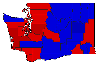 1996 Washington County Map of General Election Results for Governor