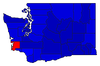 1996 Washington County Map of General Election Results for Secretary of State
