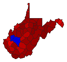 1996 West Virginia County Map of Democratic Primary Election Results for Attorney General