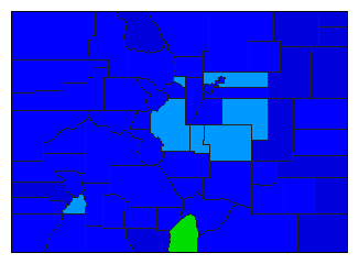 1996 Colorado County Map of Republican Primary Election Results for President