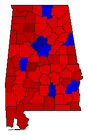 1998 Alabama County Map of Democratic Primary Election Results for Agriculture Commissioner
