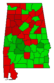 1998 Alabama County Map of General Election Results for Referendum
