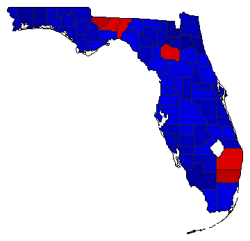 1998 Florida County Map of General Election Results for Governor