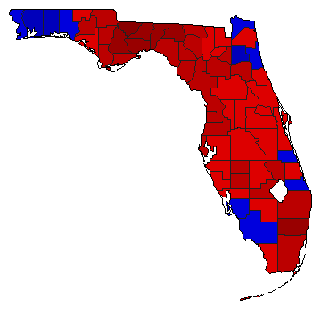 1998 Florida County Map of General Election Results for Attorney General