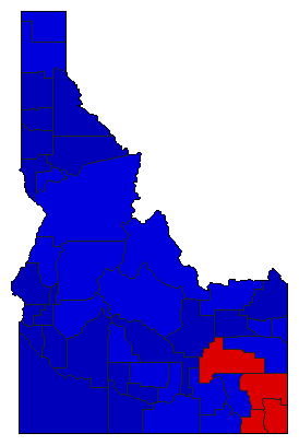 1998 Idaho County Map of Republican Primary Election Results for Controller