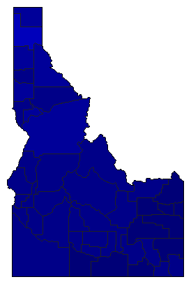 1998 Idaho County Map of Republican Primary Election Results for Senator