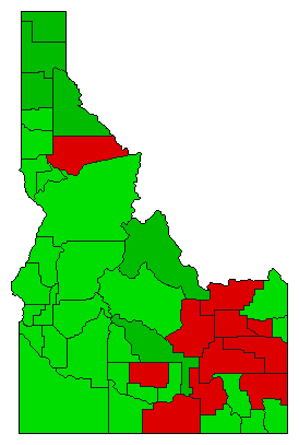 1998 Idaho County Map of General Election Results for Initiative