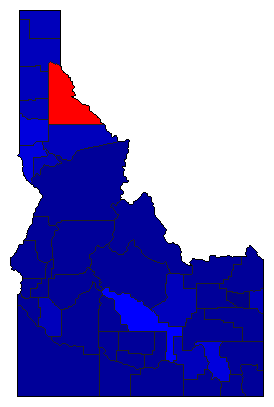 1998 Idaho County Map of General Election Results for Secretary of State