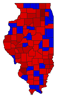 1998 Illinois County Map of Democratic Primary Election Results for Lt. Governor