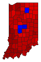 1998 Indiana County Map of General Election Results for Senator