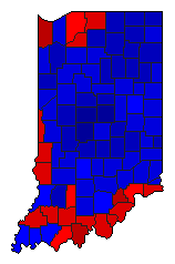 1998 Indiana County Map of General Election Results for State Treasurer