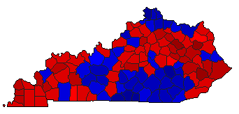 1998 Kentucky County Map of General Election Results for Senator