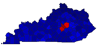 1998 Kentucky County Map of Republican Primary Election Results for Senator