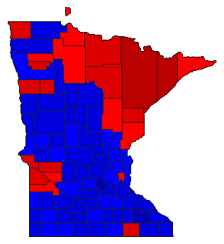 1998 Minnesota County Map of General Election Results for Secretary of State