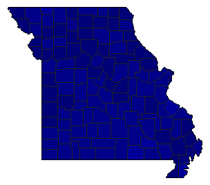 1998 Missouri County Map of Republican Primary Election Results for Senator
