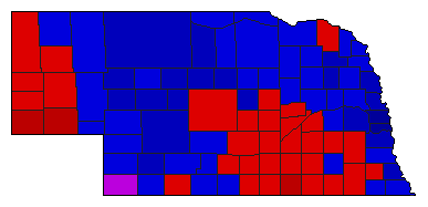 1998 Nebraska County Map of Republican Primary Election Results for State Auditor