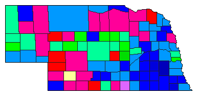1998 Nebraska County Map of Republican Primary Election Results for Governor