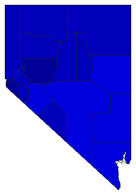 1998 Nevada County Map of General Election Results for State Treasurer