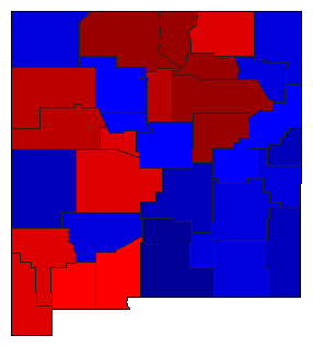 1998 New Mexico County Map of General Election Results for Secretary of State