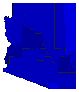 1998 Arizona County Map of General Election Results for Senator